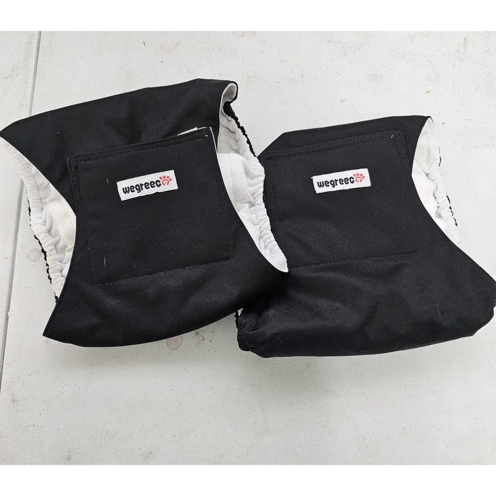 2 pack - Wegreeco dog diaper covers,‎ size M, black